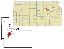 Geary County Kansas Incorporated and Unincorporated areas Junction City Highlighted